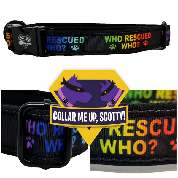 Rescue regenboogkleuren halsband