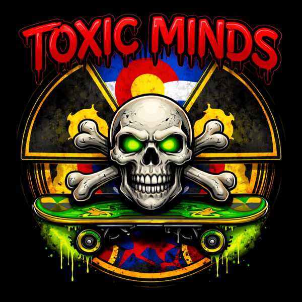 Toxic Minds sculling crossbone black skateboard t-shirt