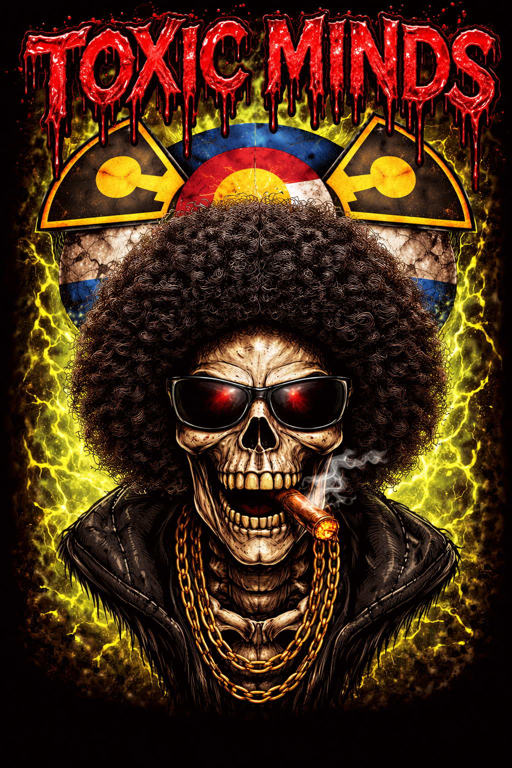 Toxic Minds Black Smoked Out Skeleton T-shirt