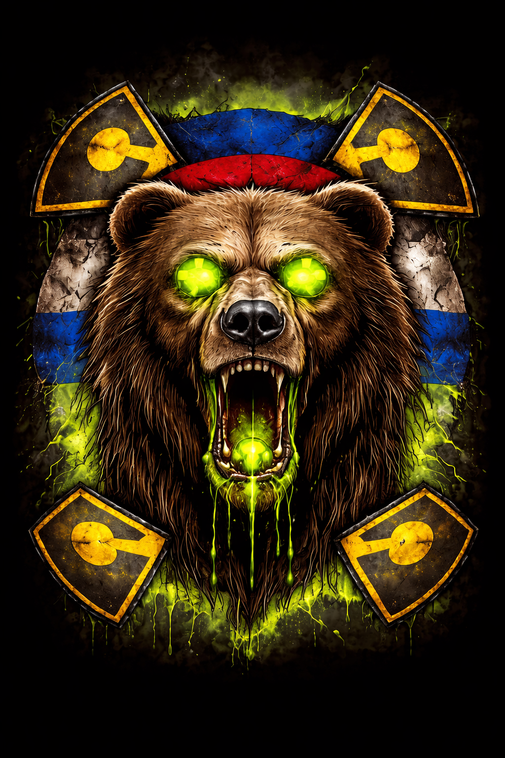 Toxic Minds Radiation Bear Black T-shirt