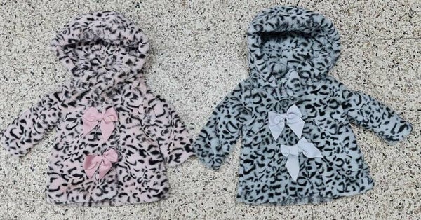 Teddy jasje met luipaard print Grijs