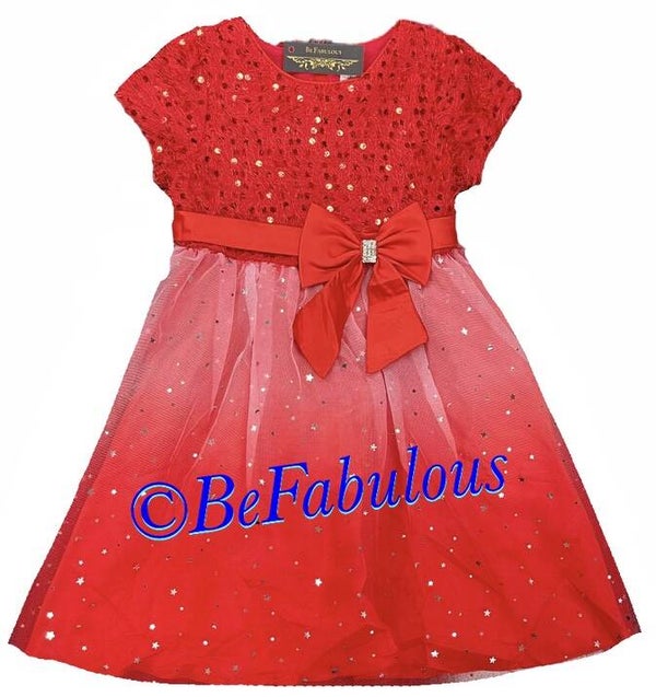 Jurk met pailletten Rood