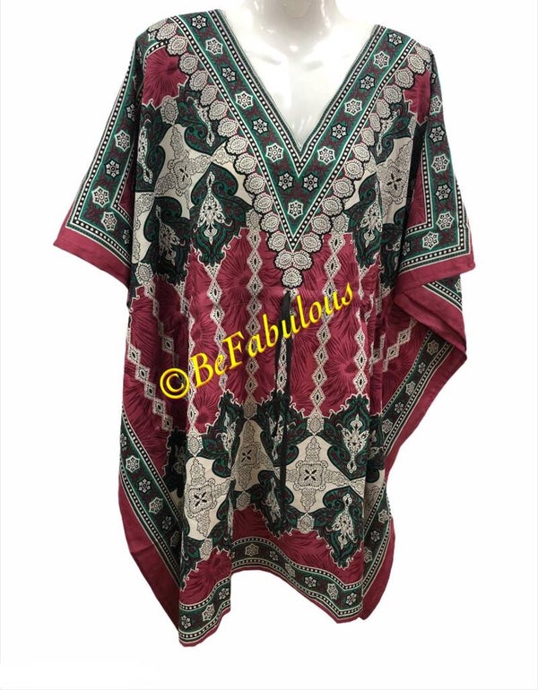 A model kaftan kort #7 Bordeaux