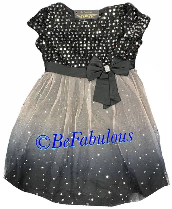 Jurk met pailletten Zwart