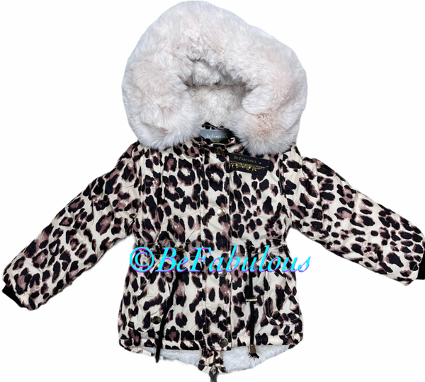 Baby jas luipaard met bont