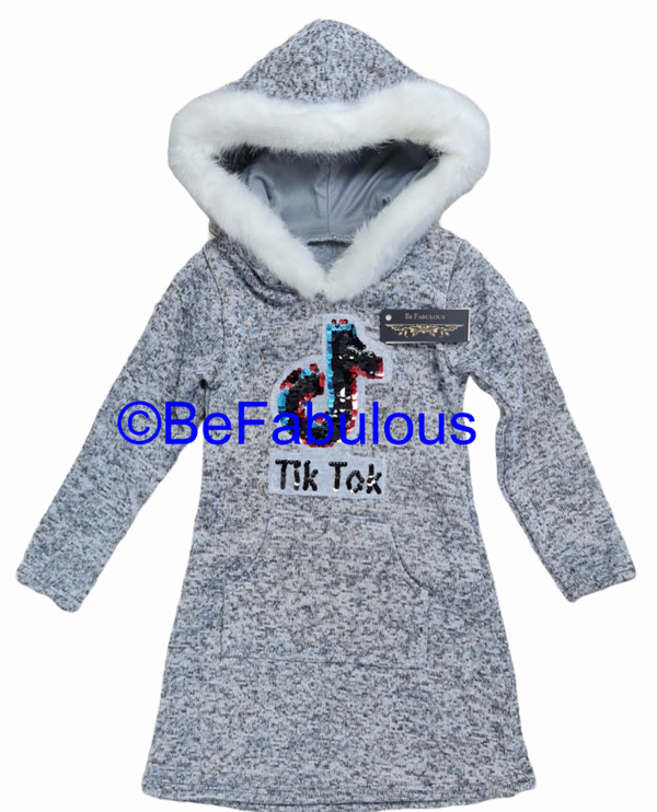 Tik tok bont hoodie Grijs