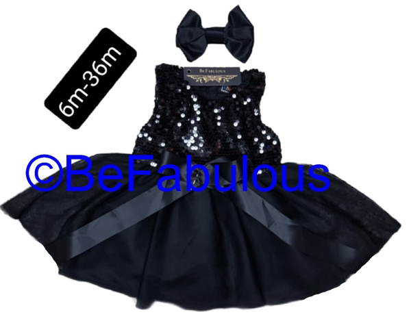 Glitter Jurk voor baby's Zwart