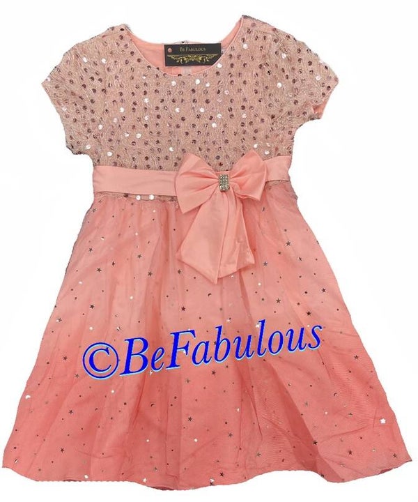 Jurk met pailletten Roze