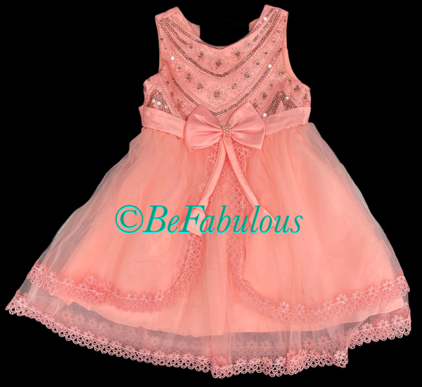 Kinder feestjurk #4 zalm