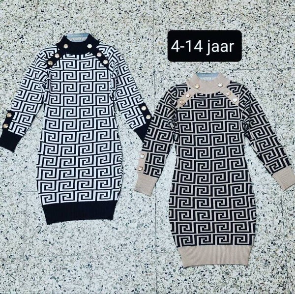 Lange trui met blokjesprint