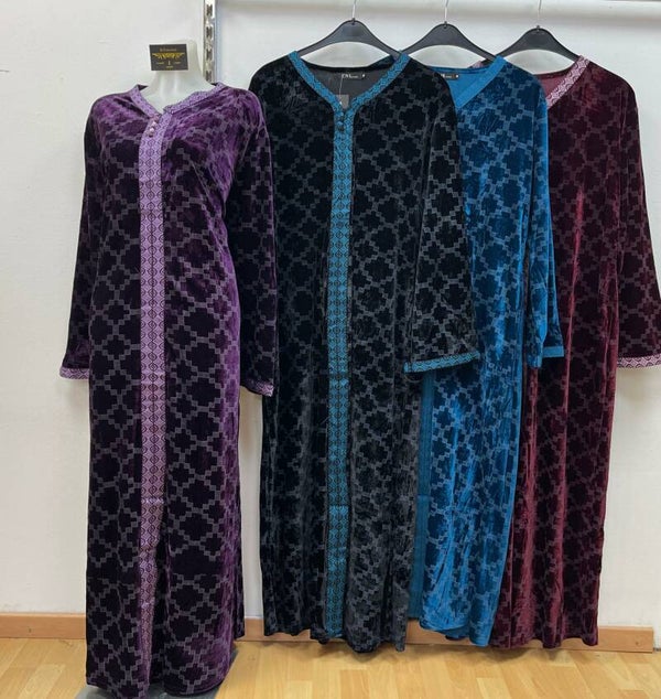 Velour kaftan blok model