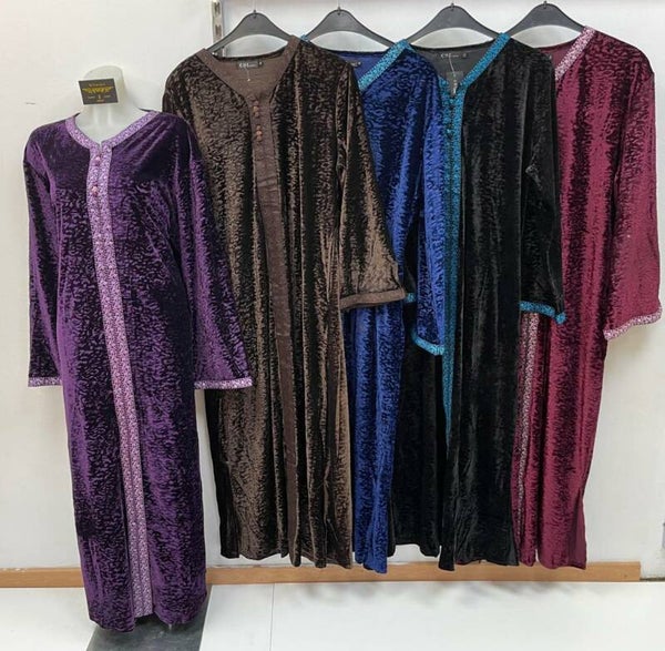 Velours kaftan model zand