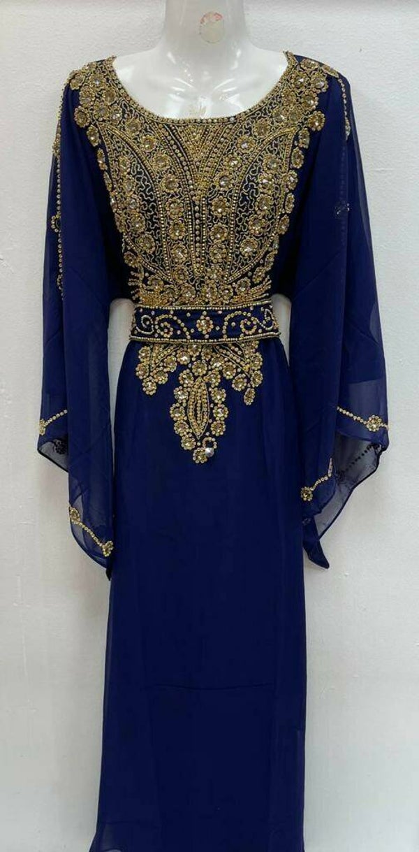 Kaftan met riem Donker Blauw