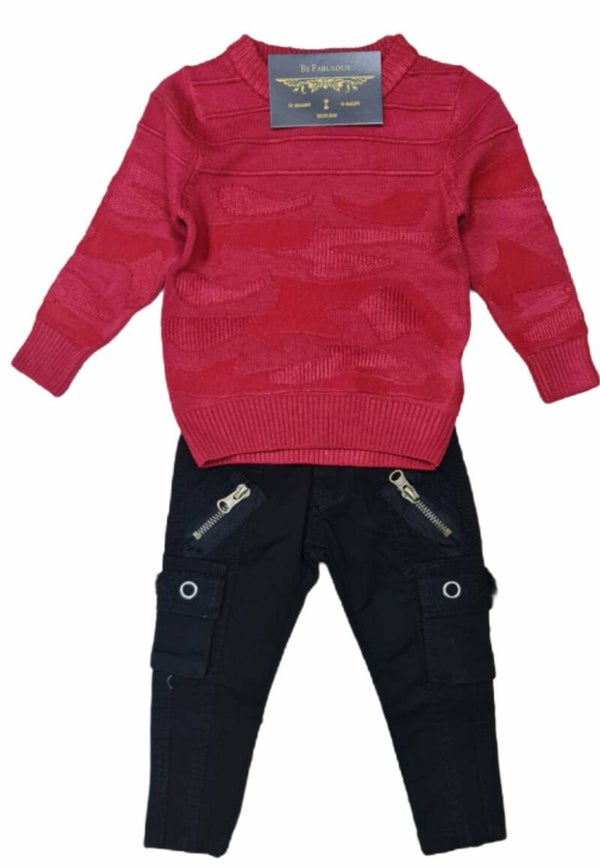 Trui/Broek Setje voor baby Rood