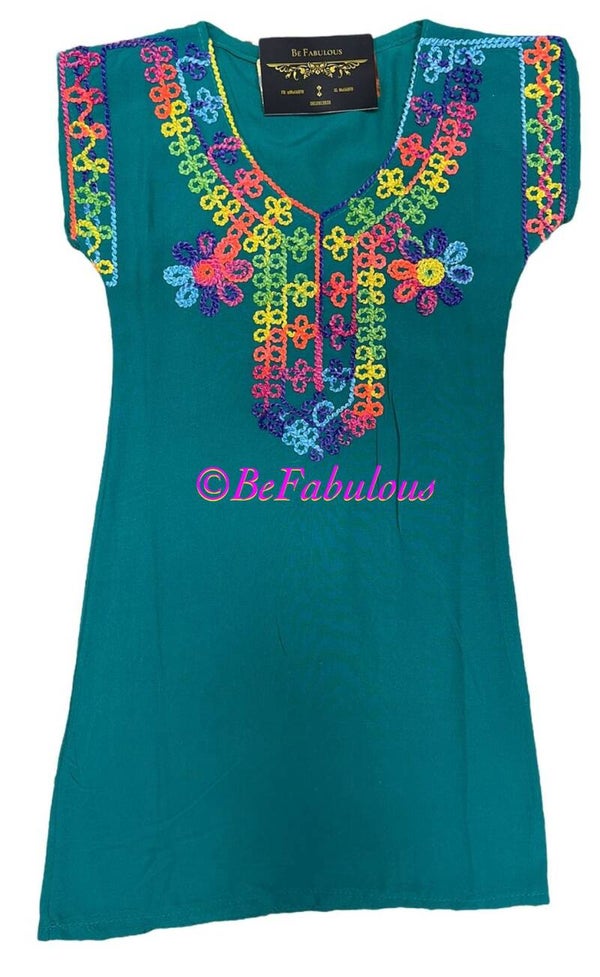 Marokkaanse meisjes huisjurk #2 Turqoise