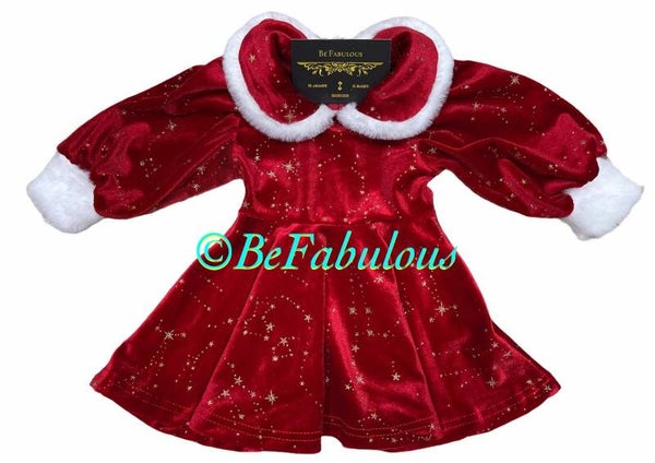 Kerstig jurkje met sterren voor baby Rood