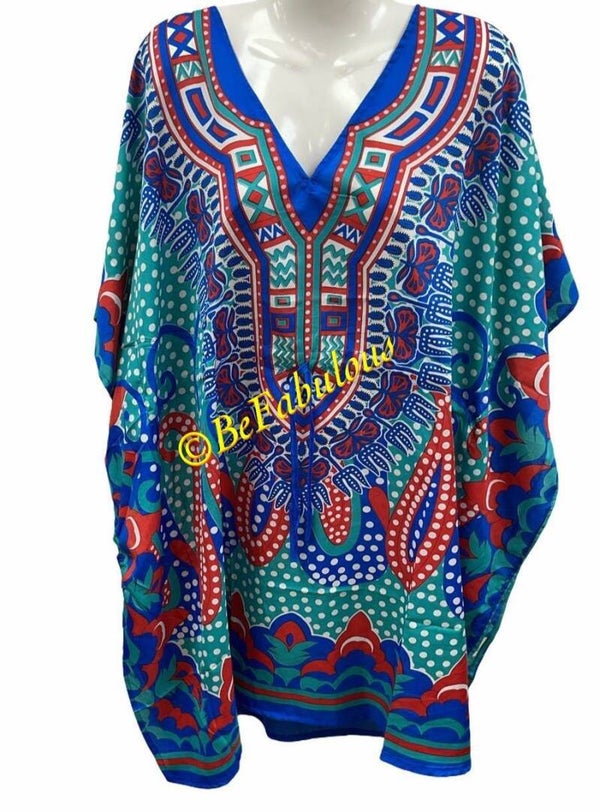 A model kaftan kort #4 Blauw