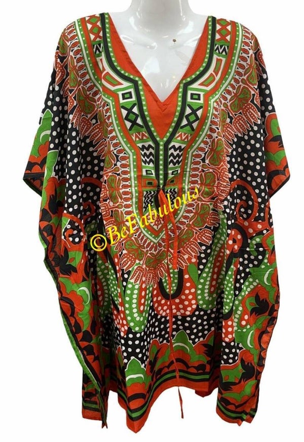 A model kaftan kort #4 Zwart Rood