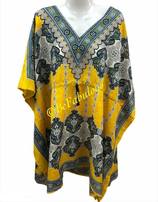 A model kaftan kort #7 Geel