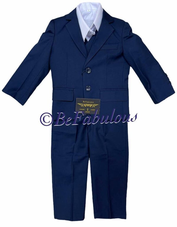 5 delig kostuum donker blauw