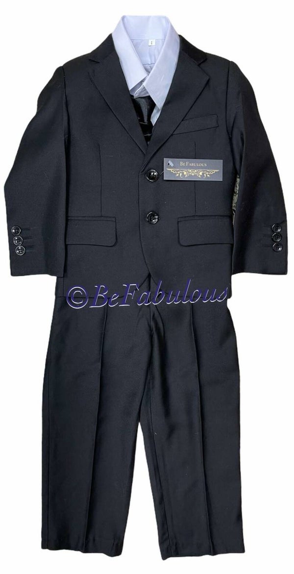 5 delig kostuum Zwart
