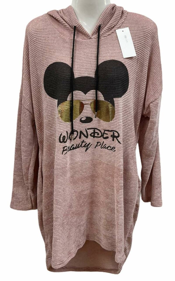 Micky hoodie Roze