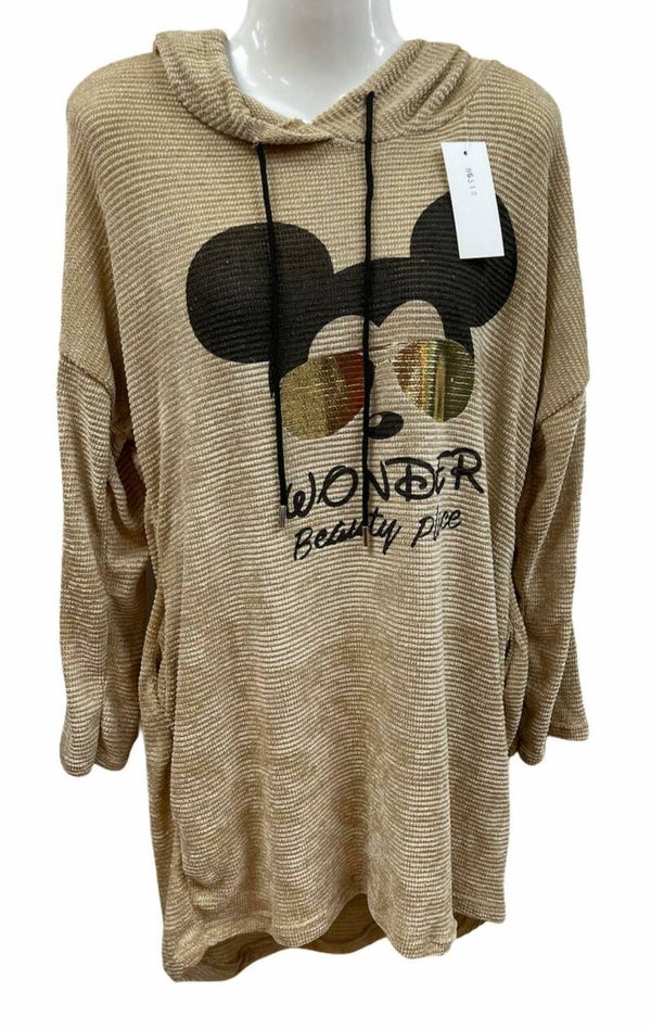 Micky hoodie Beige