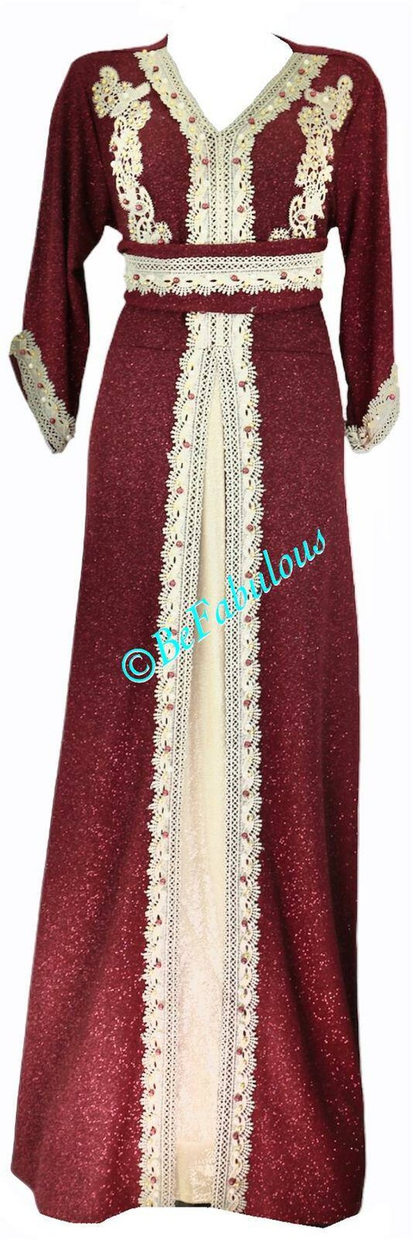 Feest kaftan #1 Bordeaux