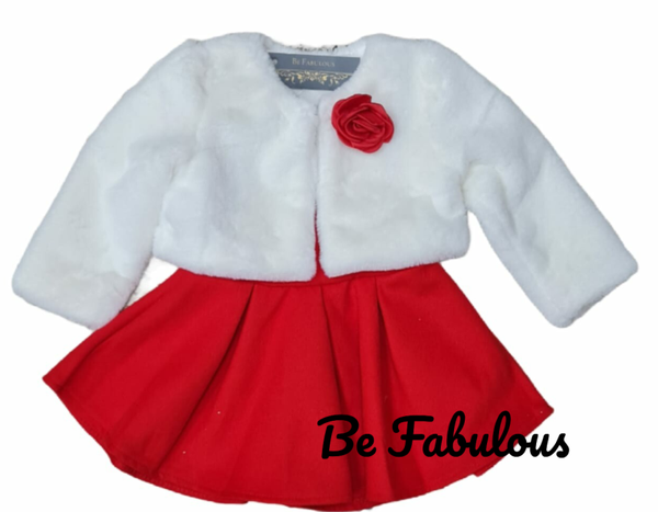 Baby jurkje met Bolero Rood