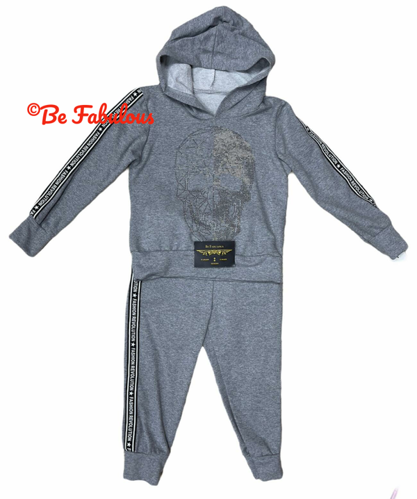 Joggingpak model Doodskop Grijs