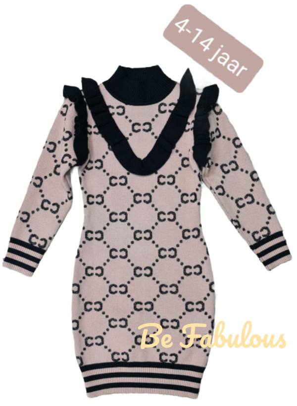 CC jurk met kolletje Beige