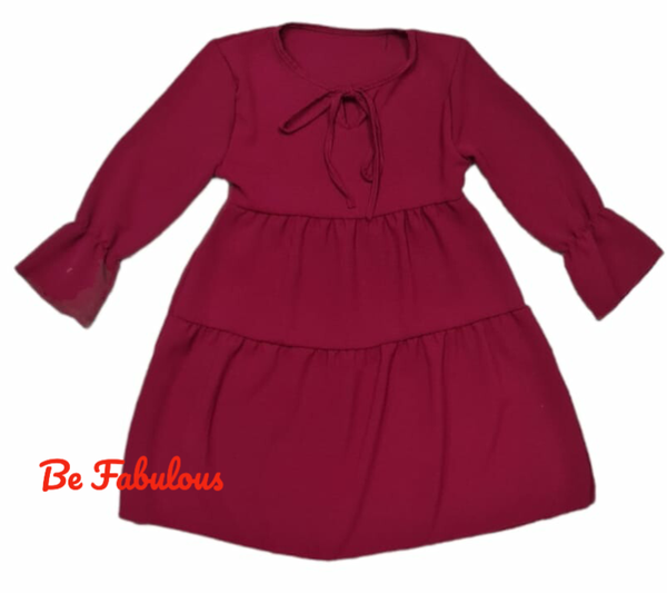 Laagjes jurk bordeaux