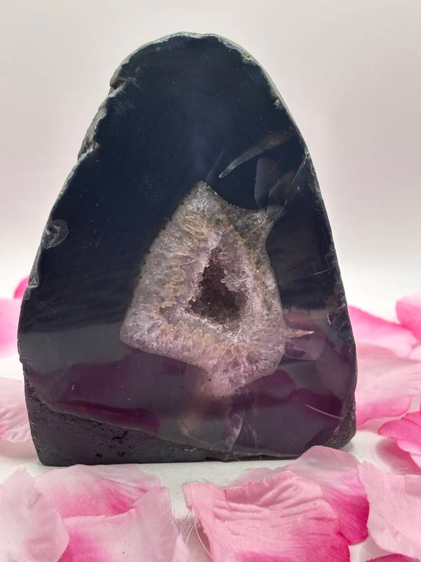 Agaat met druzy Amethist