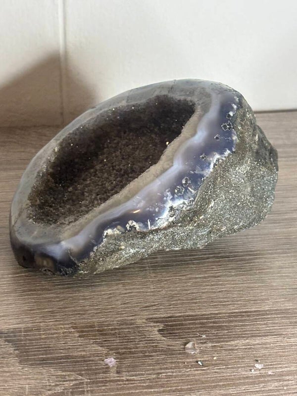 Agaat en druzy Amethist geode #2