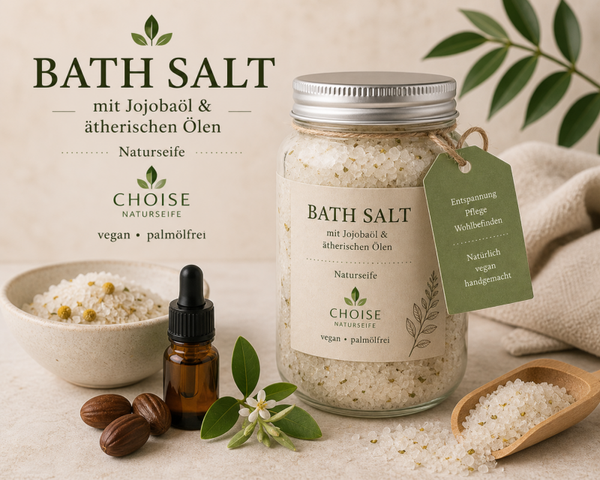 Badzout met Jojobaolie & Etherische Oliën – Natuurlijk, Vegan & Palmolievrij (200 gram)