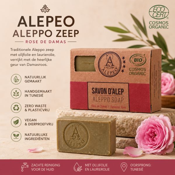 Alepeo Aleppo Geparfumeerde Zeepbar 100g – Natuurlijke Olijf- & Laurierzeep | Handgemaakt & Vegan