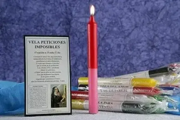 VELA ORACION S.RITA PETICIONES IMPOSIBLES HECHA A MANO. 8 HORAS DURACIÓN