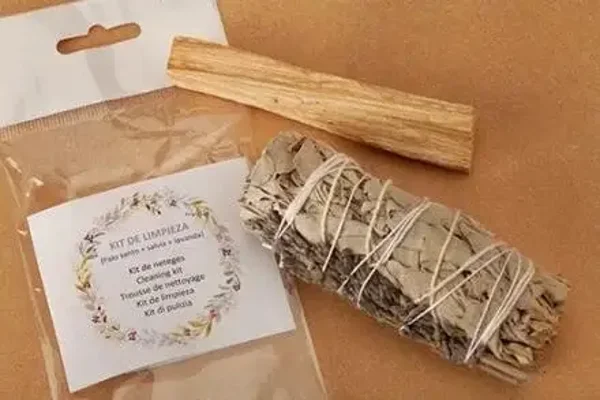 KIT DE LIMPIEZA SALVIA,LAVANDA Y PALO SANTO