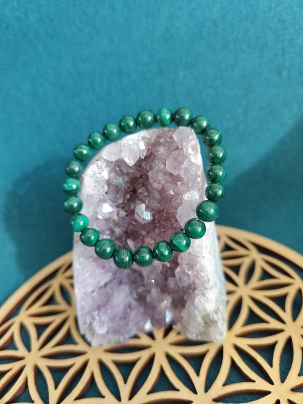Bracelet en pierres de malachite