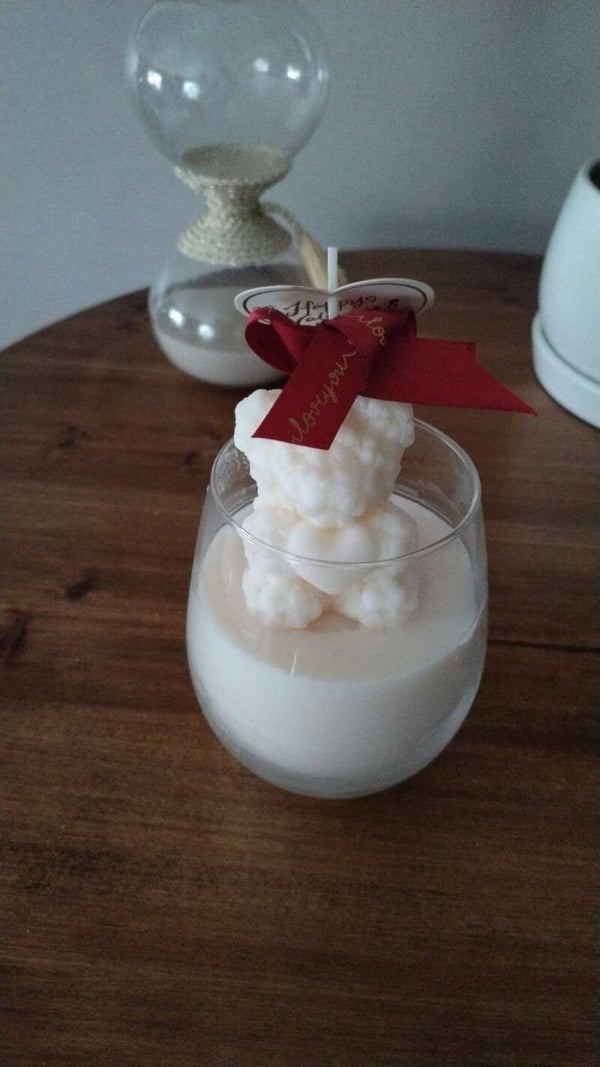 bougie verre ourson