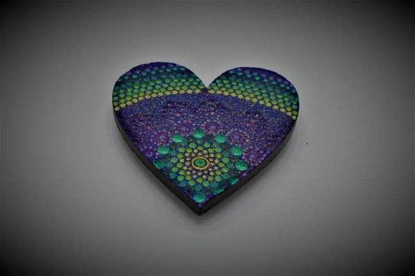 Houten magneet hart / Wooden heart magnet