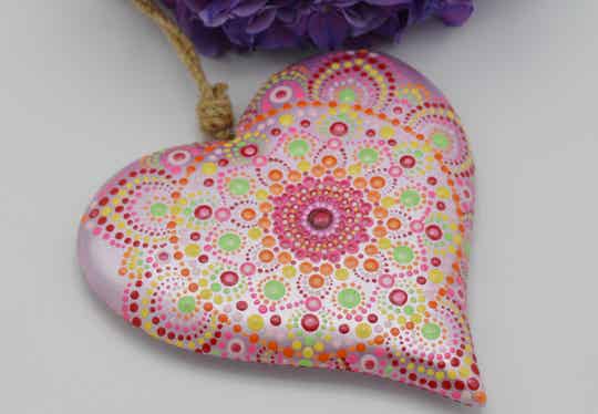 Houten hart plat, groot