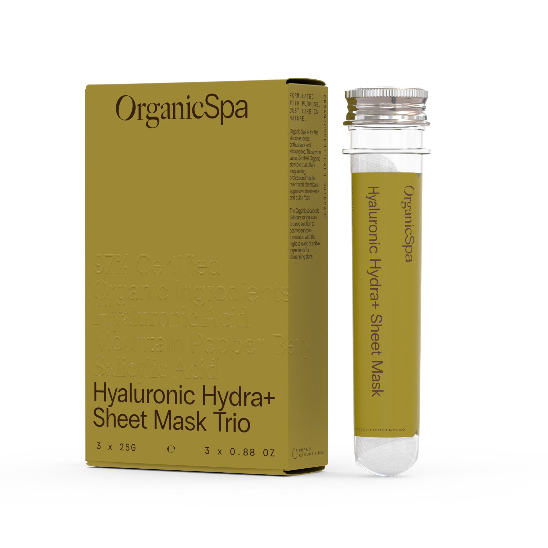 Hyaluronic hydra+ sheet mask trio
