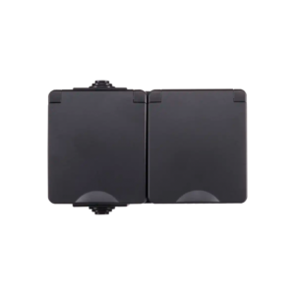 Obouw 2 x WCD Horizontaal IP55 Zwart