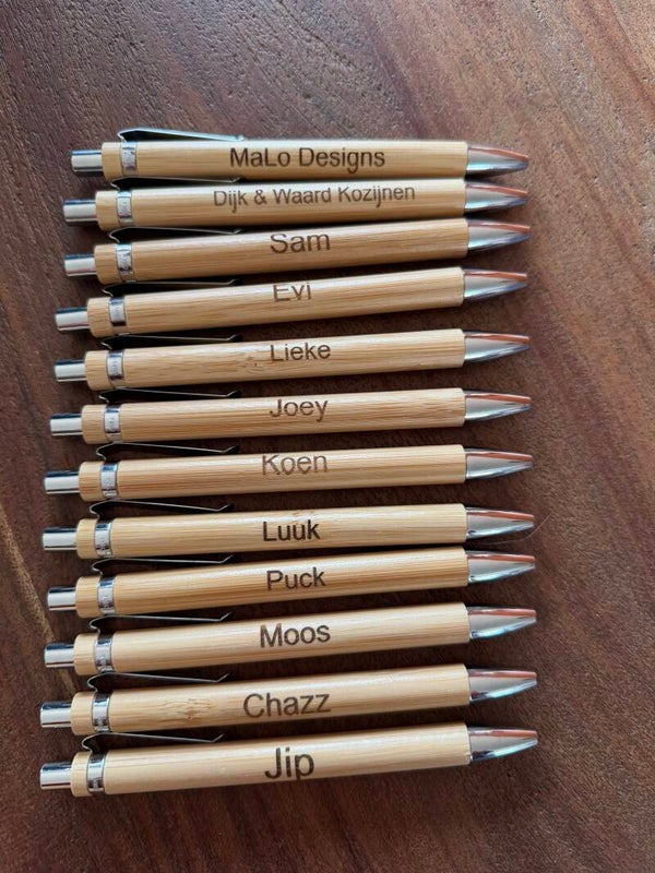 Duurzame Bamboe Pen met Naam (Gegraveerd)