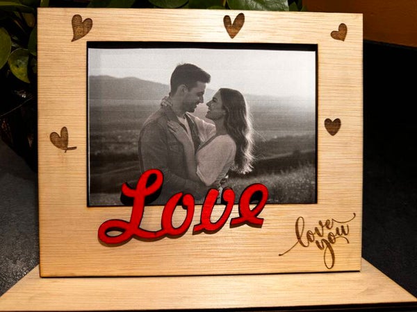 Houten fotolijst "Love" – Het perfecte cadeau voor hem & haar
