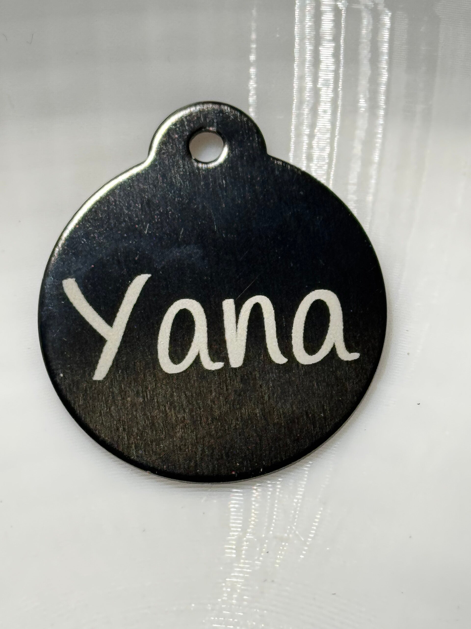 Luxe Aluminium Hondenpenning – Rond Zwart - Ø 31,5