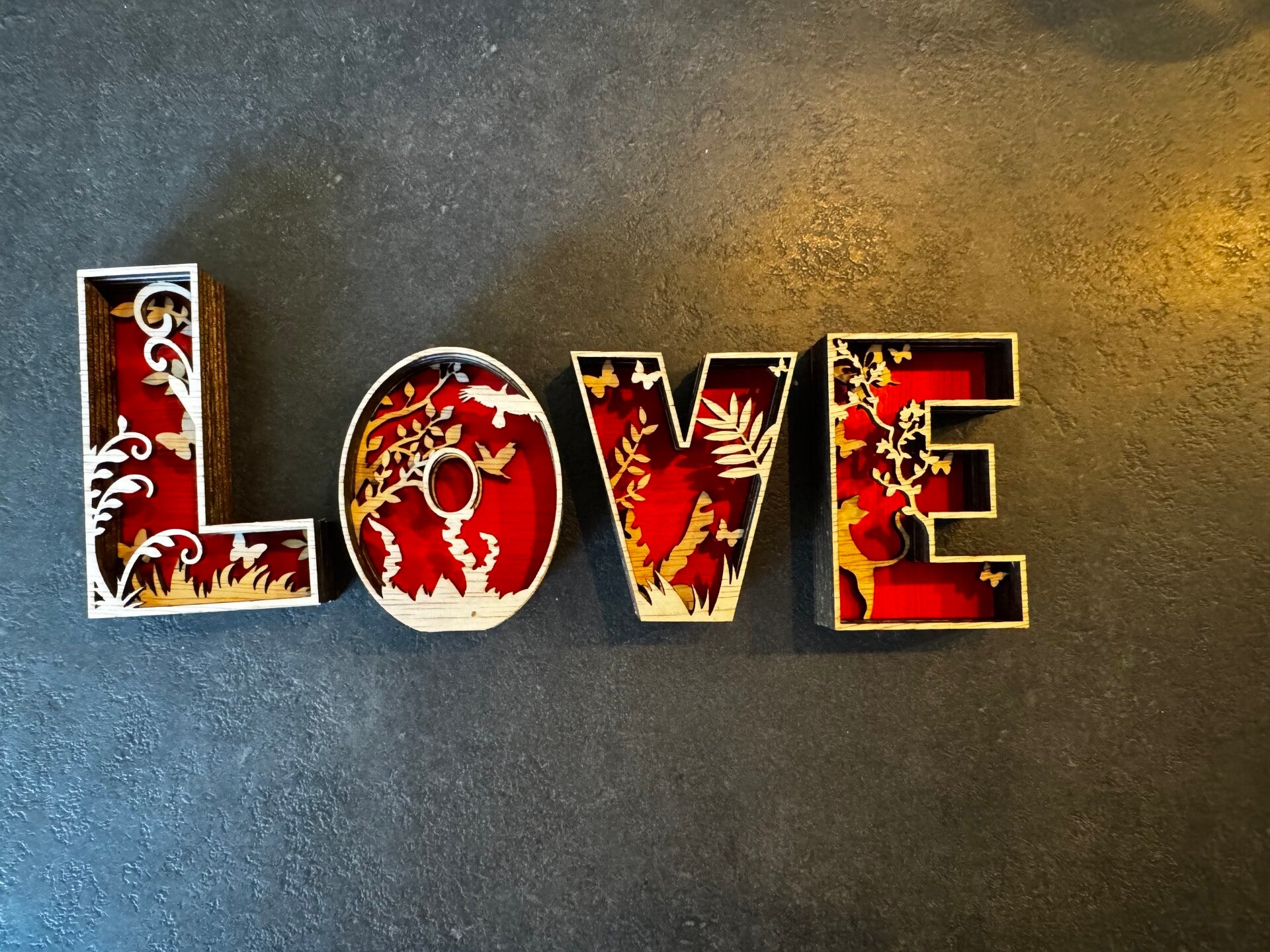 3D letters L-O-V-E