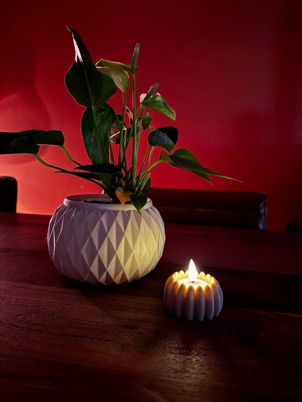 Malo Designs | Geribbelde Waxinelichthouder – Beige