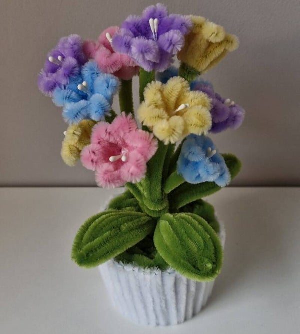 Chenille Bloempotjes